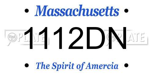 1112DN Massachusetts License Plate