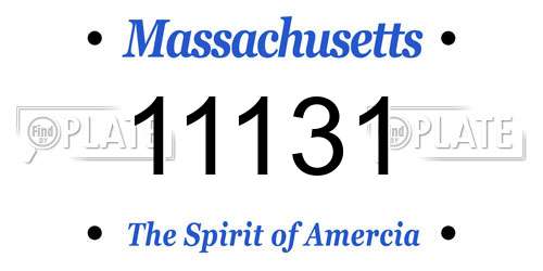11131 Massachusetts License Plate