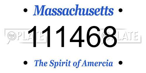 111468 Massachusetts License Plate
