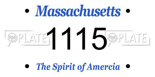 1115 Massachusetts License Plate