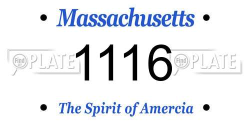 1116 Massachusetts License Plate