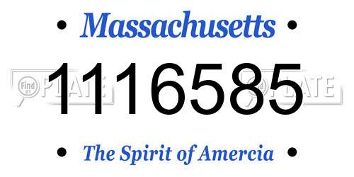 1116585 Massachusetts License Plate