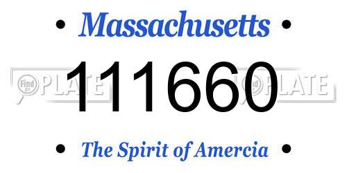 111660 Massachusetts License Plate