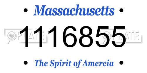 1116855 Massachusetts License Plate