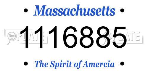 1116885 Massachusetts License Plate