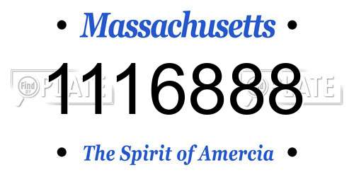 1116888 Massachusetts License Plate