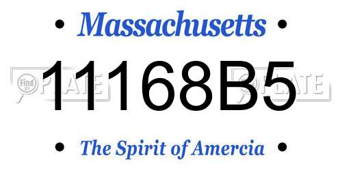 11168B5 Massachusetts License Plate