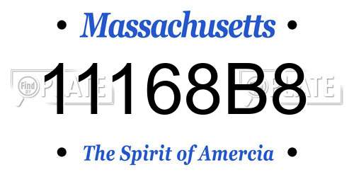 11168B8 Massachusetts License Plate