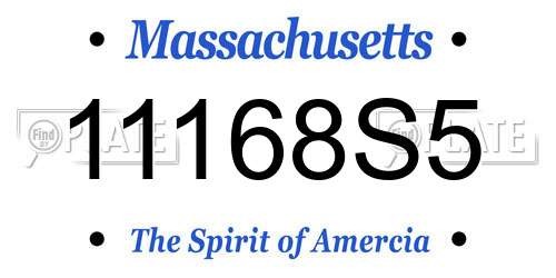 11168S5 Massachusetts License Plate