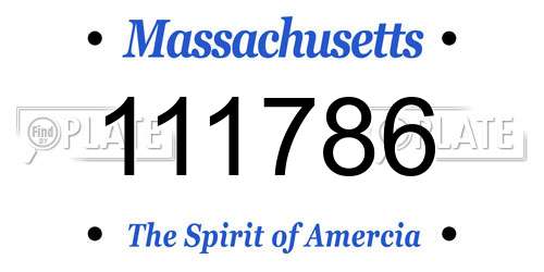 111786 Massachusetts License Plate