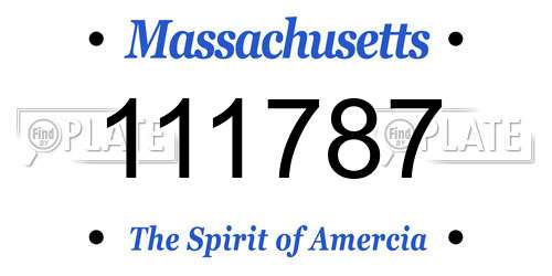 111787 Massachusetts License Plate