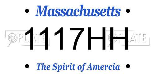 1117HH Massachusetts License Plate