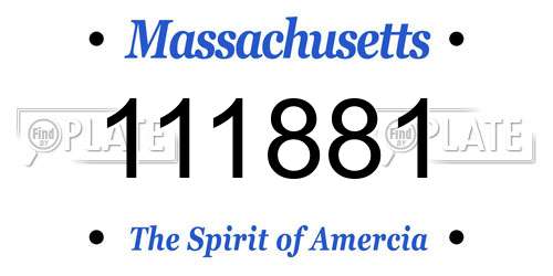 111881 Massachusetts License Plate