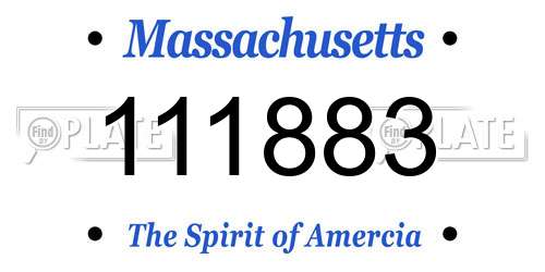 111883 Massachusetts License Plate