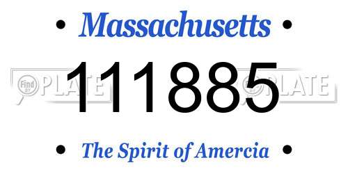 111885 Massachusetts License Plate
