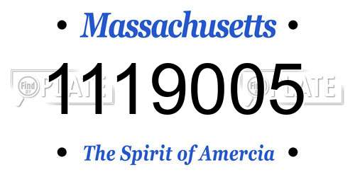 1119005 Massachusetts License Plate