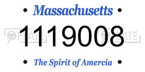 1119008 Massachusetts License Plate