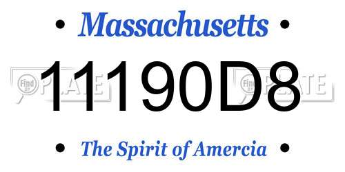11190D8 Massachusetts License Plate