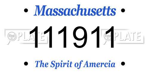 111911 Massachusetts License Plate