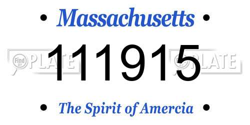 111915 Massachusetts License Plate