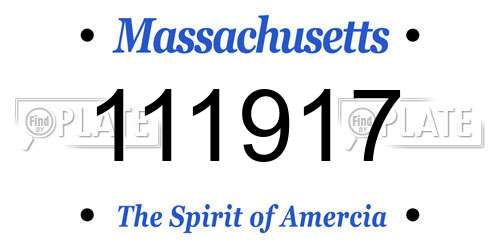 111917 Massachusetts License Plate