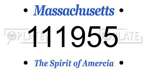 111955 Massachusetts License Plate
