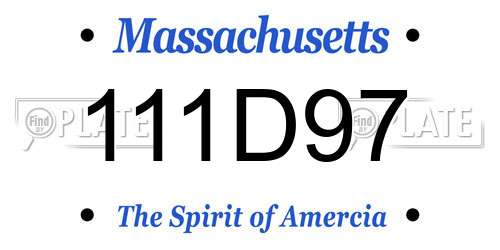 111D97 Massachusetts License Plate