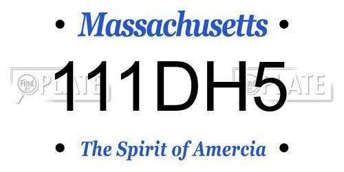 111DH5 Massachusetts License Plate