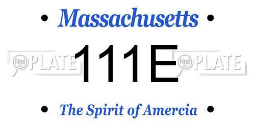111E Massachusetts License Plate