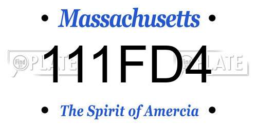 111FD4 Massachusetts License Plate