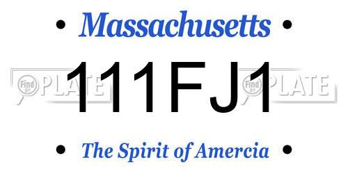 111FJ1 Massachusetts License Plate