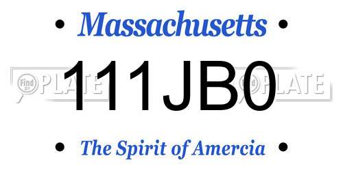 111JB0 Massachusetts License Plate