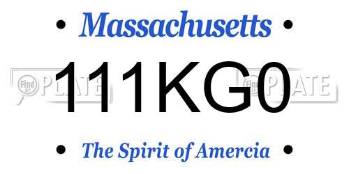 111KG0 Massachusetts License Plate