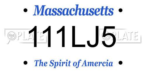 111LJ5 Massachusetts License Plate