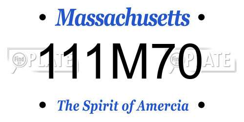 111M70 Massachusetts License Plate