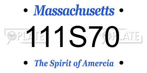 111S70 Massachusetts License Plate