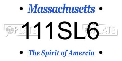 111SL6 Massachusetts License Plate