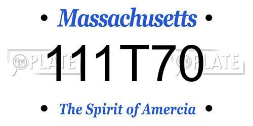 111T70 Massachusetts License Plate