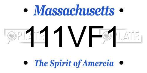 111VF1 Massachusetts License Plate