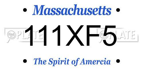 111XF5 Massachusetts License Plate