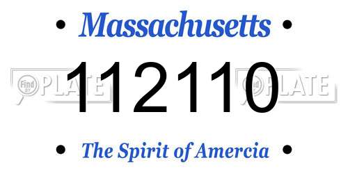 112110 Massachusetts License Plate