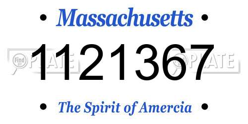 1121367 Massachusetts License Plate