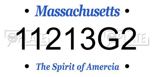 11213G2 Massachusetts License Plate
