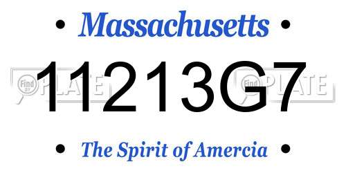 11213G7 Massachusetts License Plate