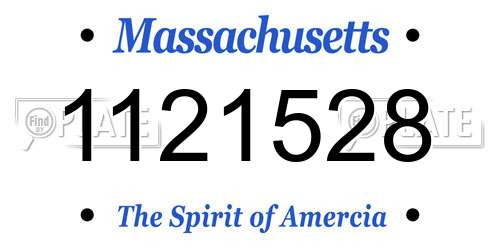 1121528 Massachusetts License Plate