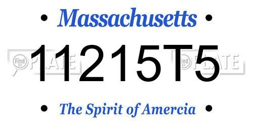 11215T5 Massachusetts License Plate