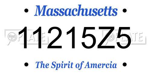 11215Z5 Massachusetts License Plate