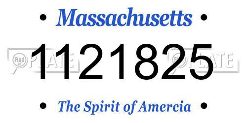 1121825 Massachusetts License Plate