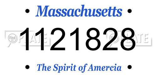 1121828 Massachusetts License Plate