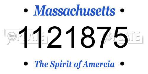 1121875 Massachusetts License Plate